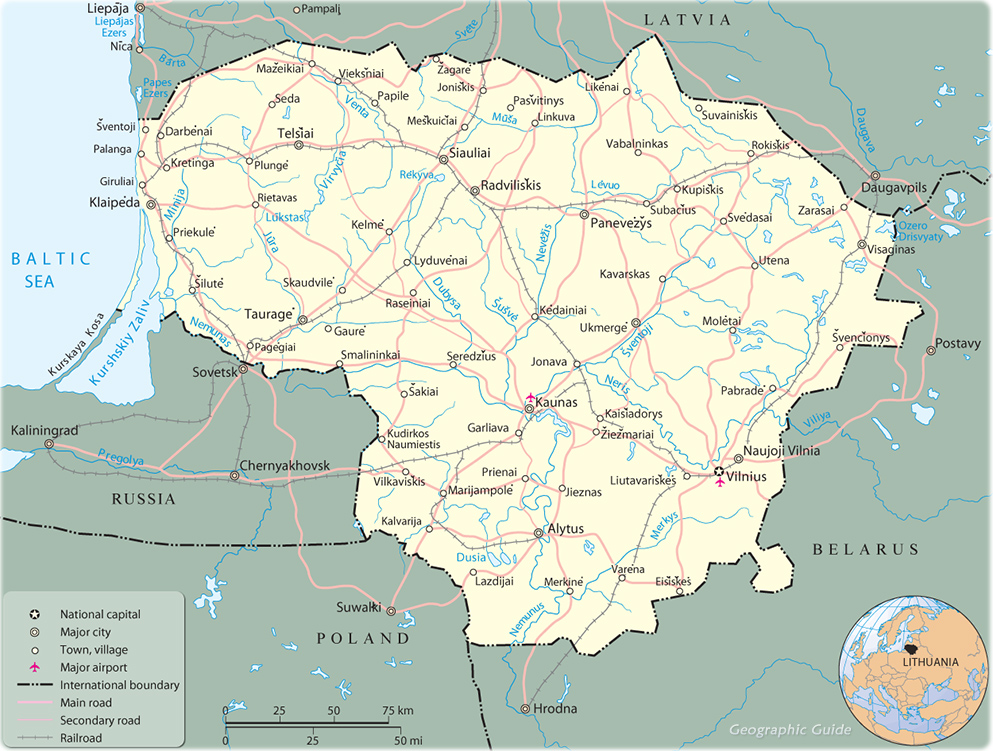 Map of Lithuania