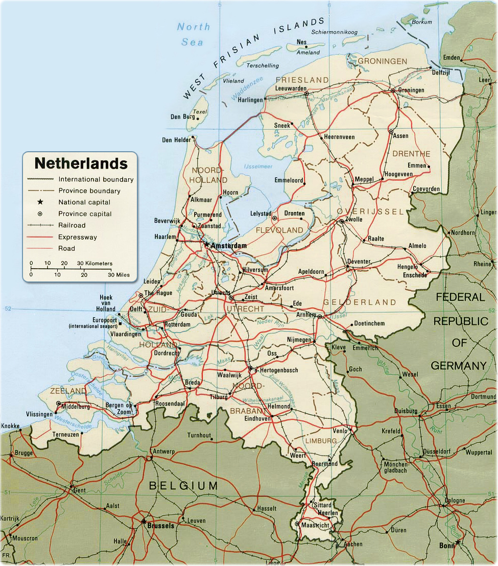 Map Netherlands Travel Europe