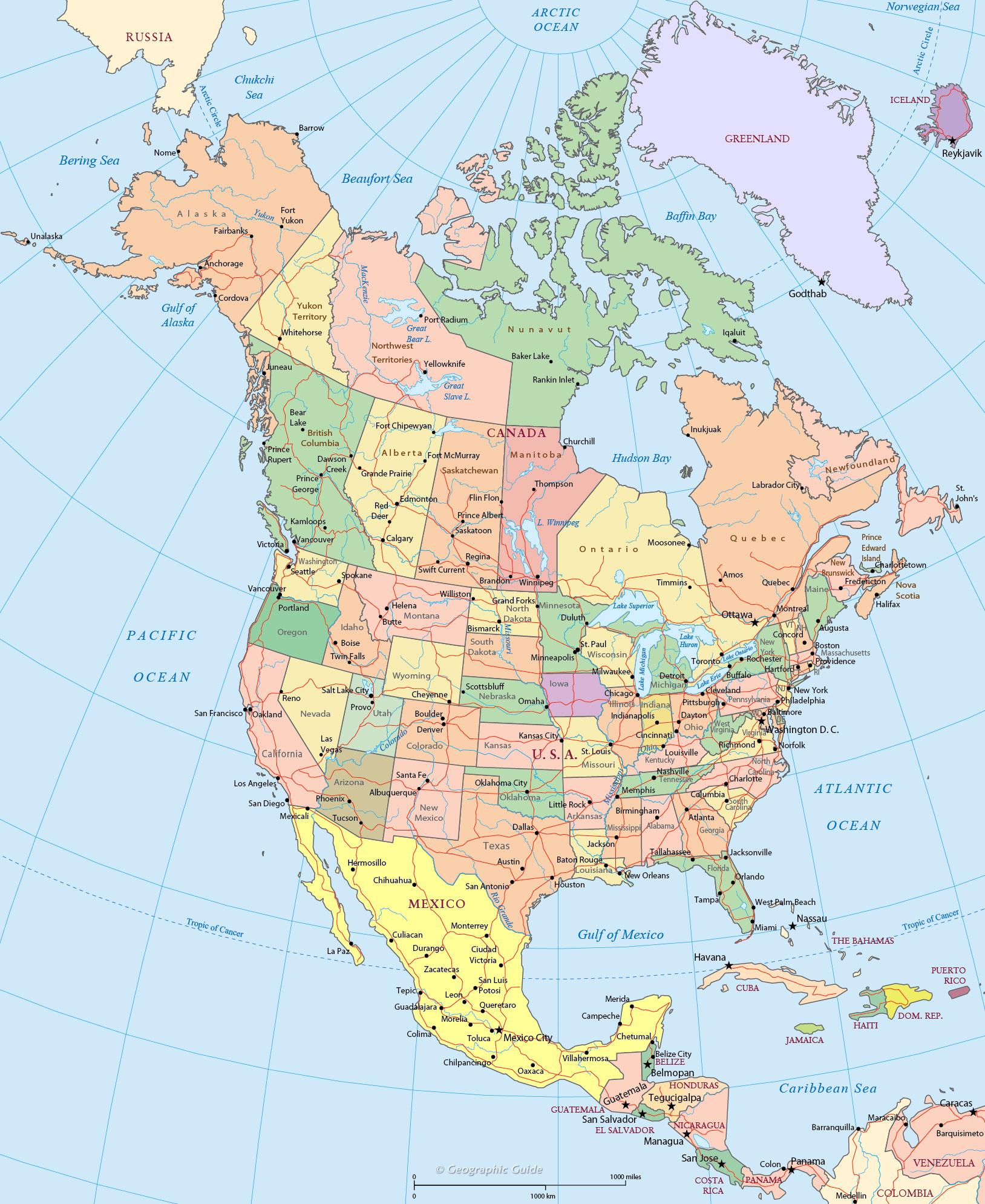 Map of North America