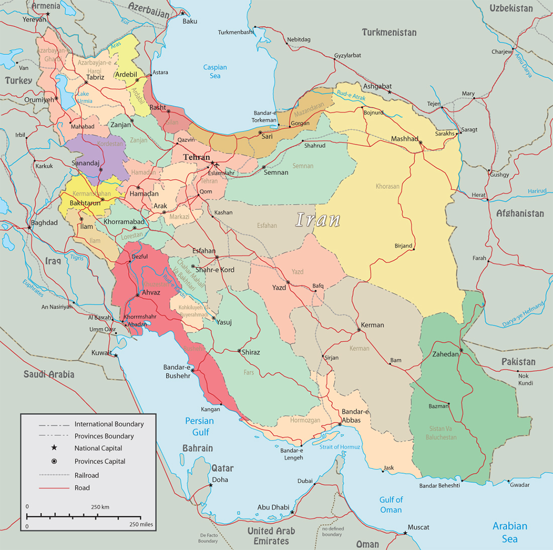 Map political Iran