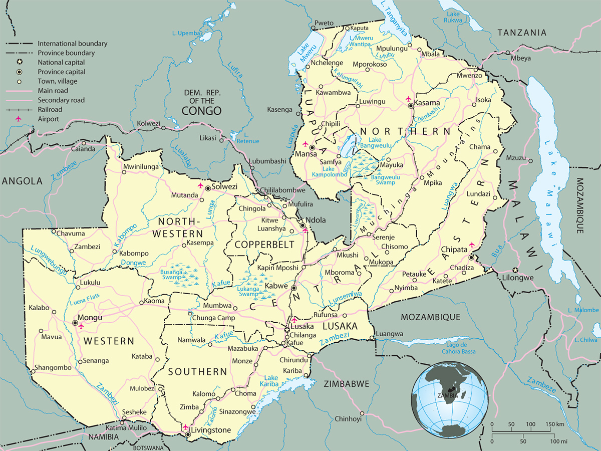 Map of Zambia - Travel Africa