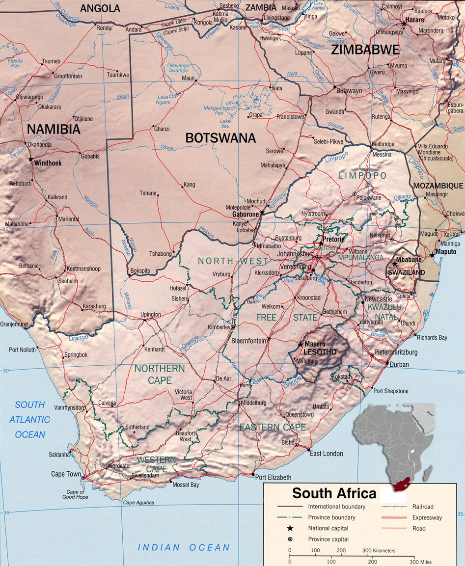 South Africa Location On World Map