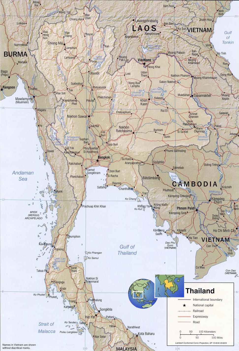 Bangkok On A Map Thailand Map, Bangkok - Asia