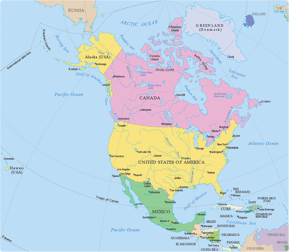 North America Map political