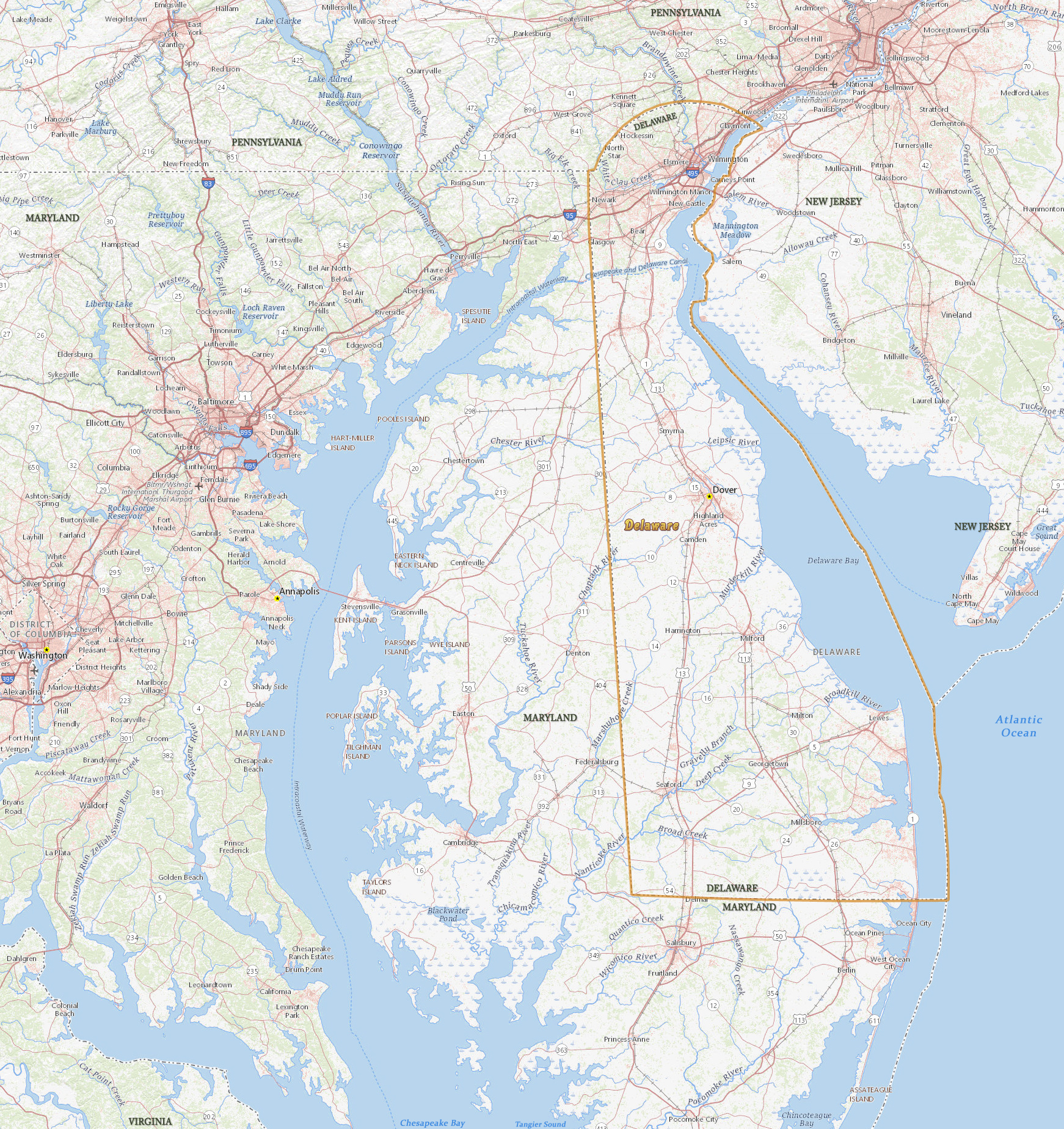 Map Delaware