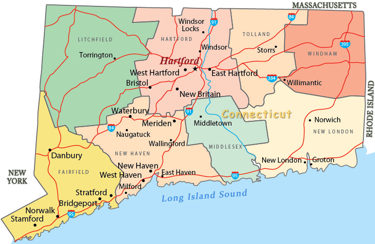 Map Connecticut political