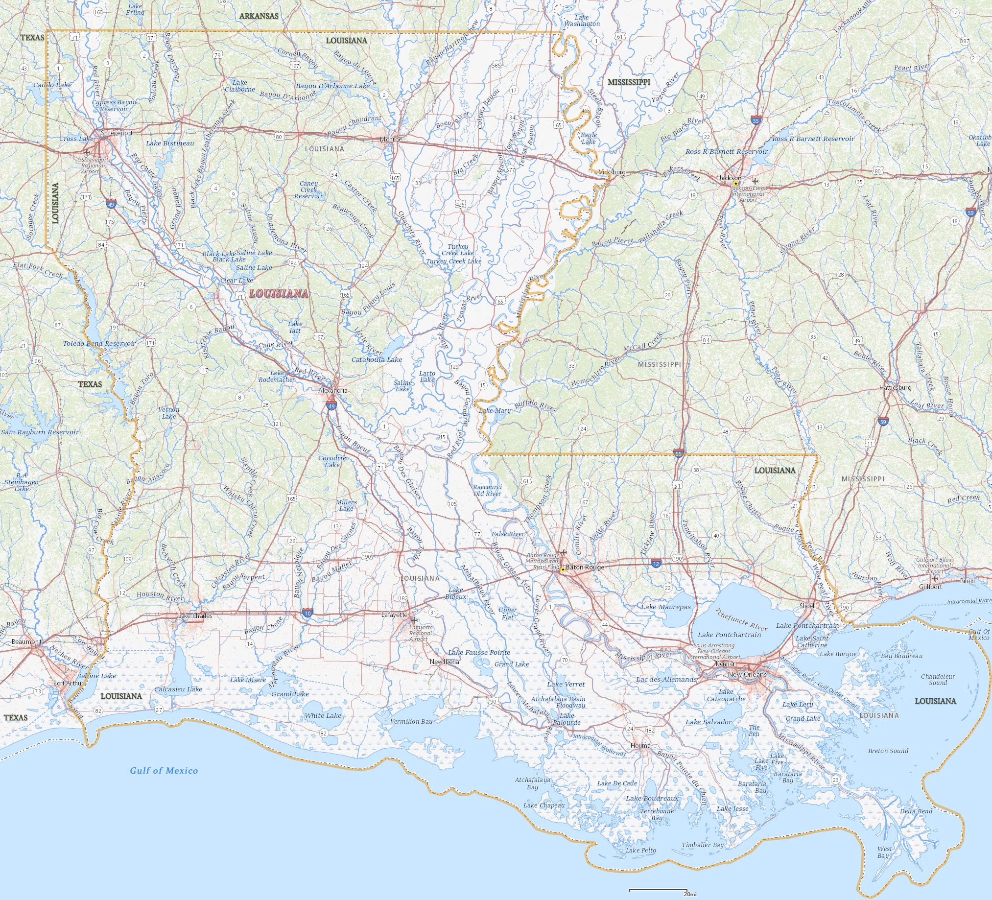 Map Louisiana