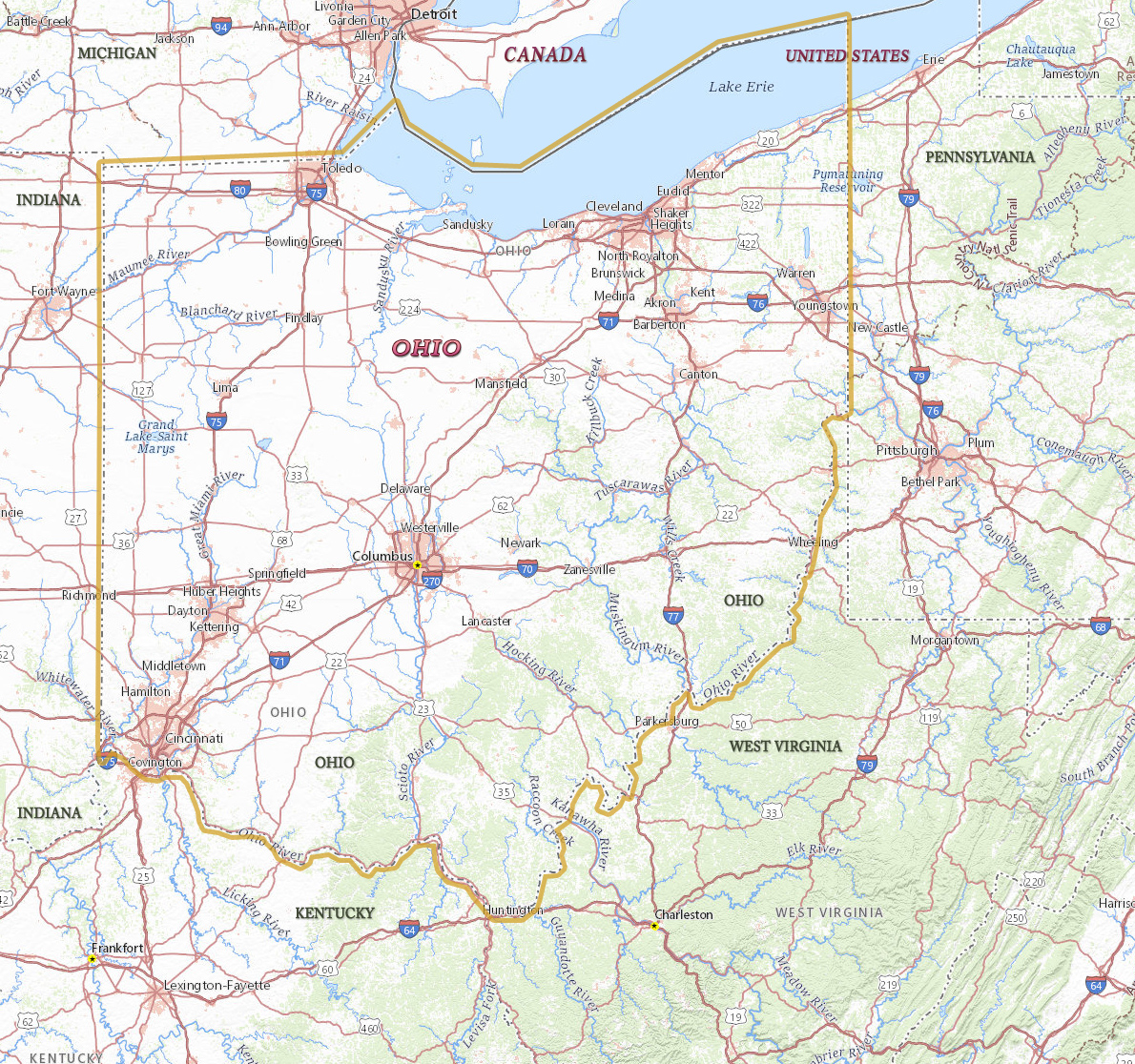 ohio travel map