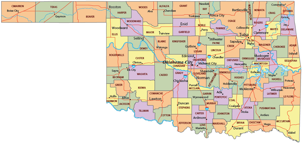 Oklahoma Political Map