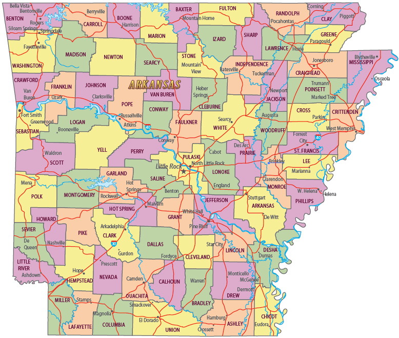 Political Map Arkansas