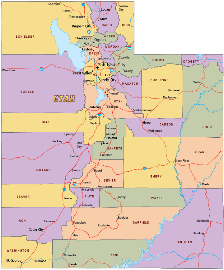 Utah Political Map