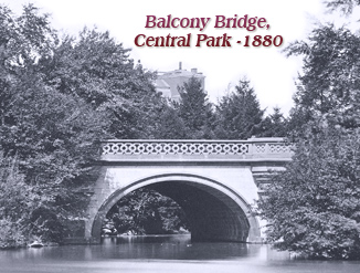 Balcony Bridge and Oak Bridge, Central Park Lake - 1861