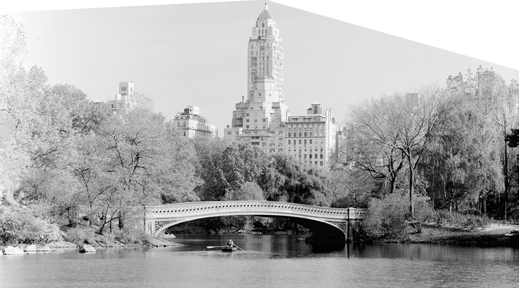 Central Park Lake and Bow Bridge - 20th Century